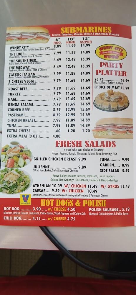 Windy City Subs Menu image 1